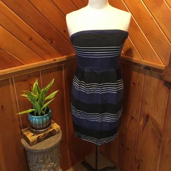 Striped Strapless Dress - Picture 1 of 6